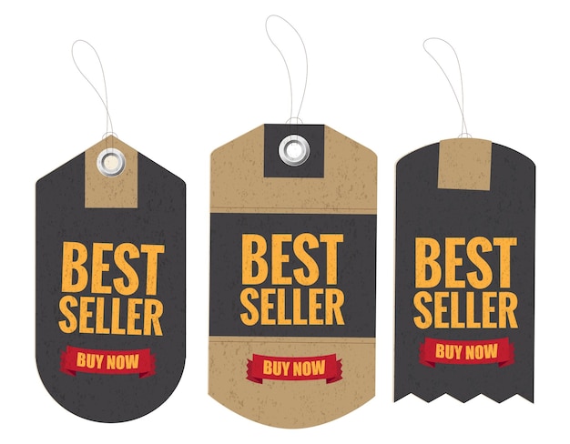 Collection of vintage cardboard price tags or sale labels in retro style with special offers Vector