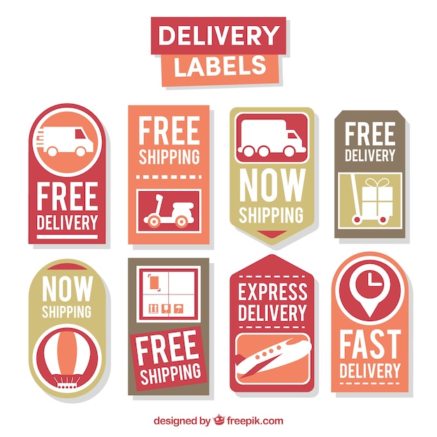 Vector collection of vintage delivery sticker