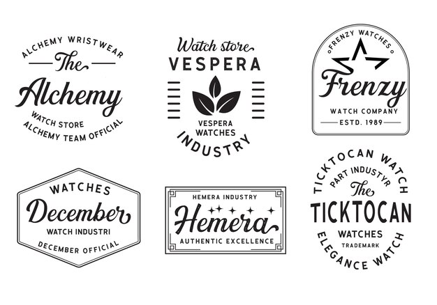 Vector a collection of vintage logos company