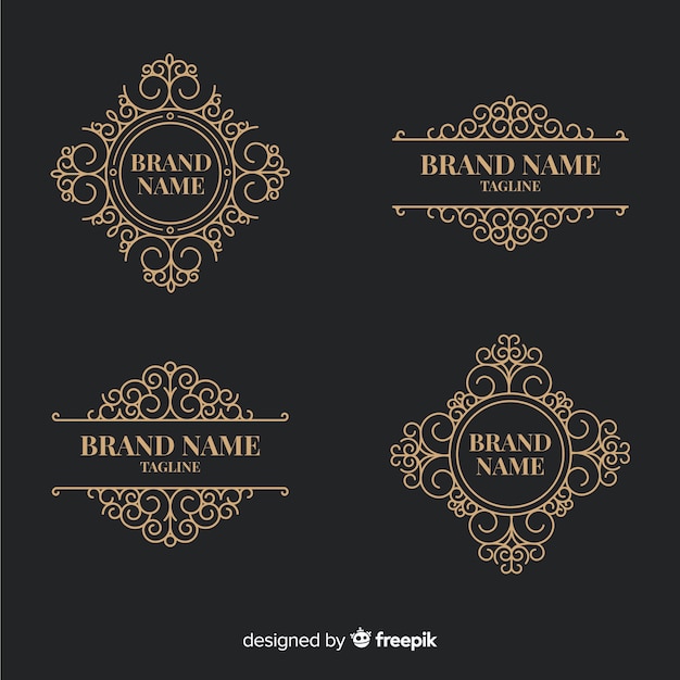 Collection of vintage ornamental logos