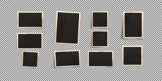 collection of vintage polaroid photo frames