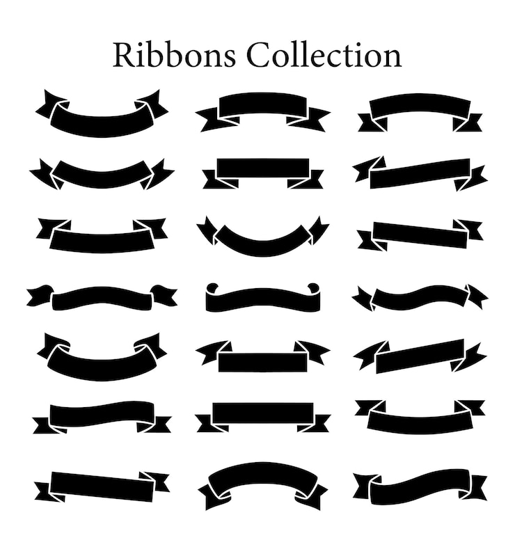 Vector a collection of vintage ribbons