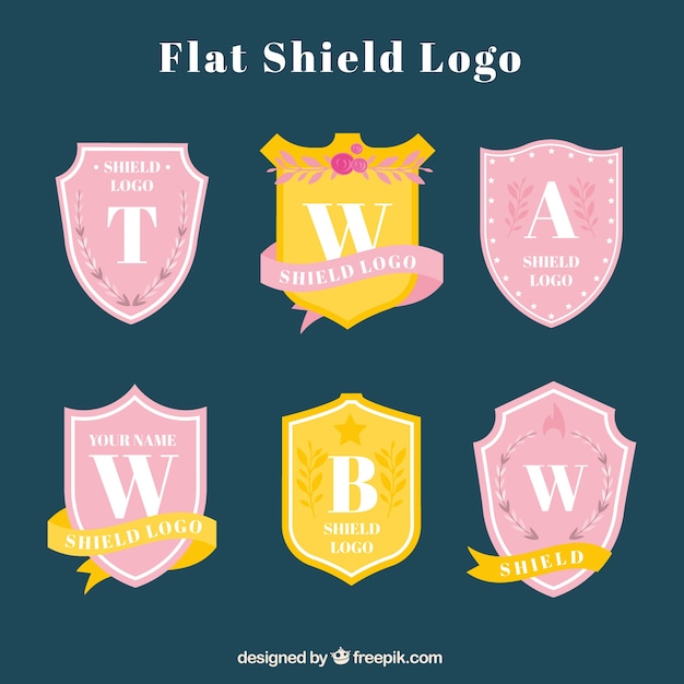 Vector collection of vintage shield logos