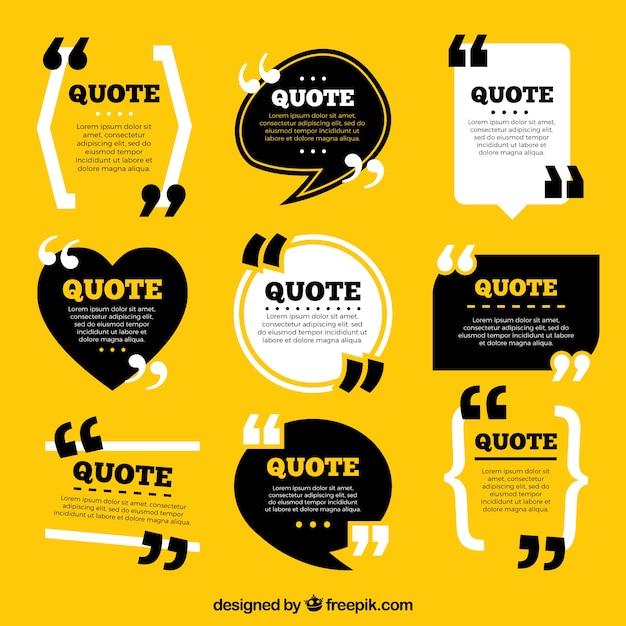 Collection of vintage style quote template