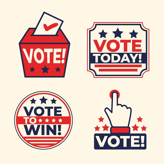 Vector collection of voting badges and stickers