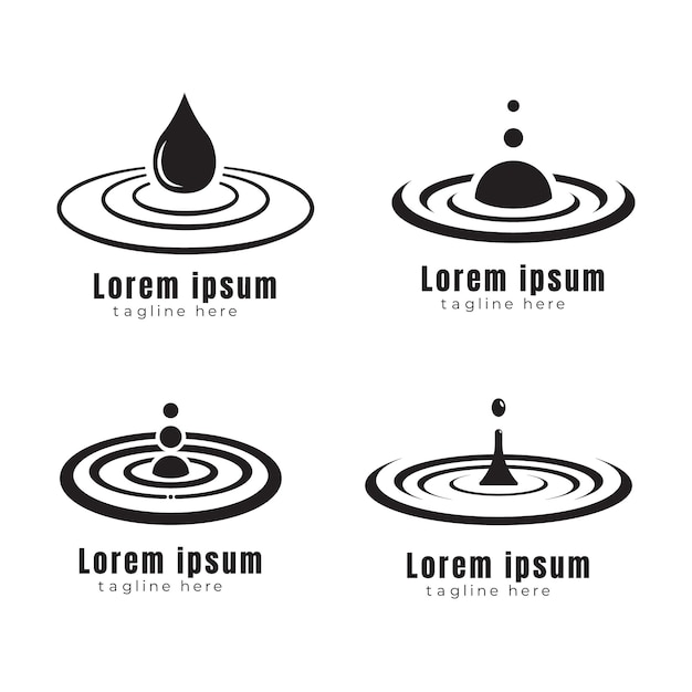 collection of water drop logos