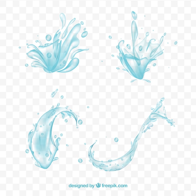 Vector collection of water splashes