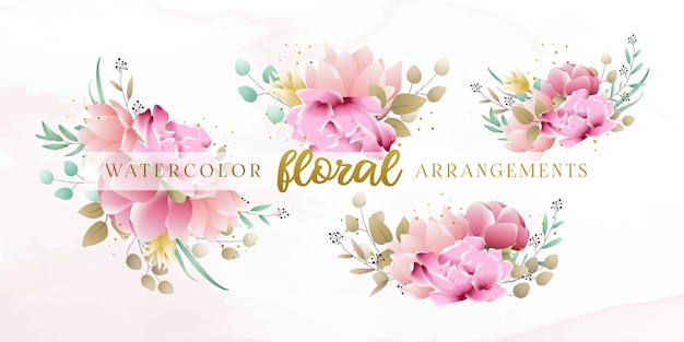 collection of Watercolor Floral Arrangements