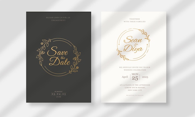 Collection of wedding invitation card template