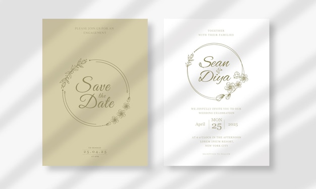 collection of wedding invitation card template