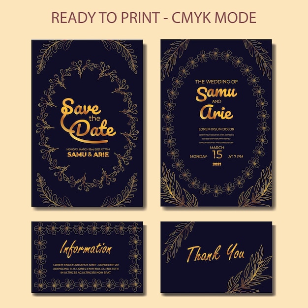 collection of wedding invitation