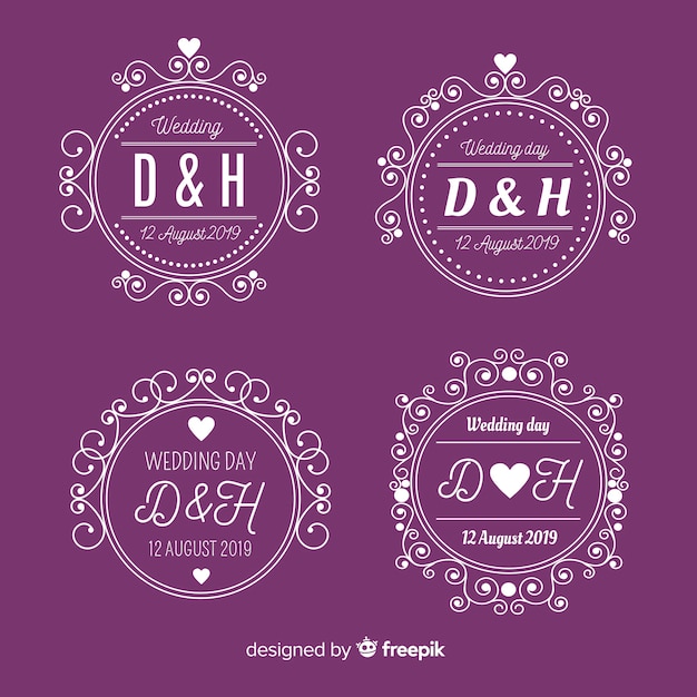 Collection of wedding monogram logos