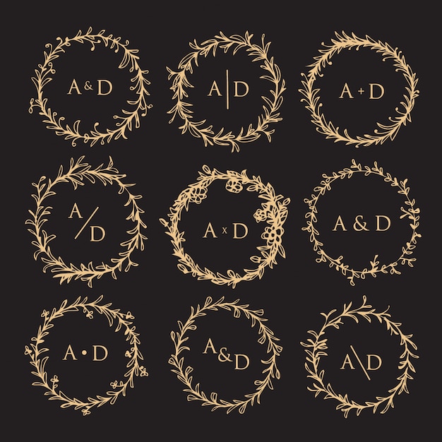 collection of wedding monogram