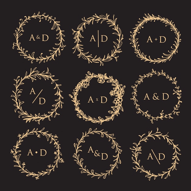 Collection of wedding monogram