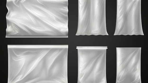 Vector a collection of white curtains with a black background