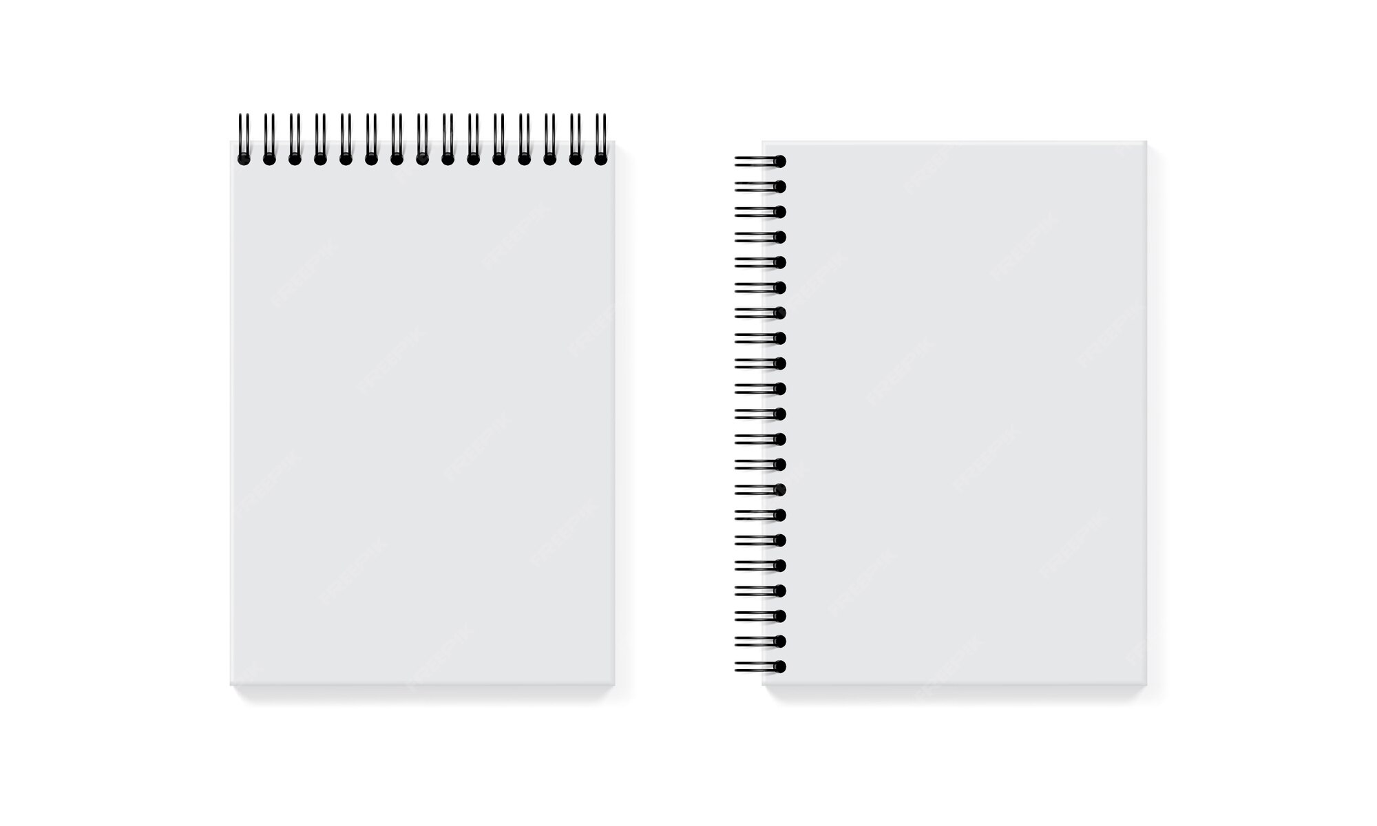Premium Vector | Collection of white notebook on white