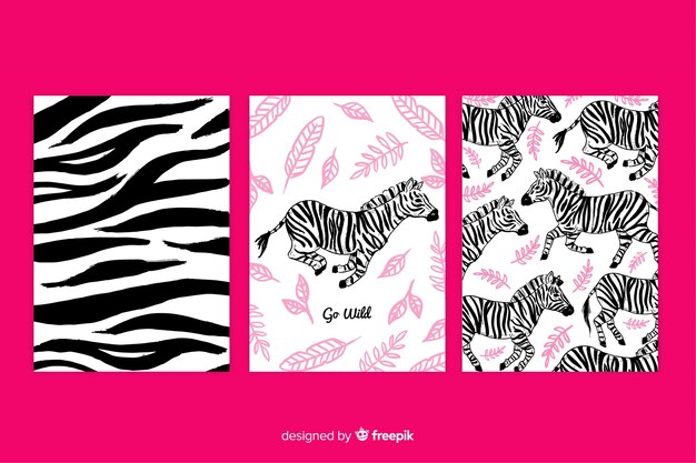 Vector collection of wild animal cards