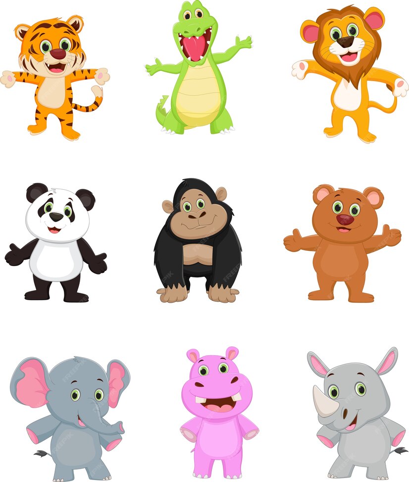 3d cartoon Baby Zoo animals
