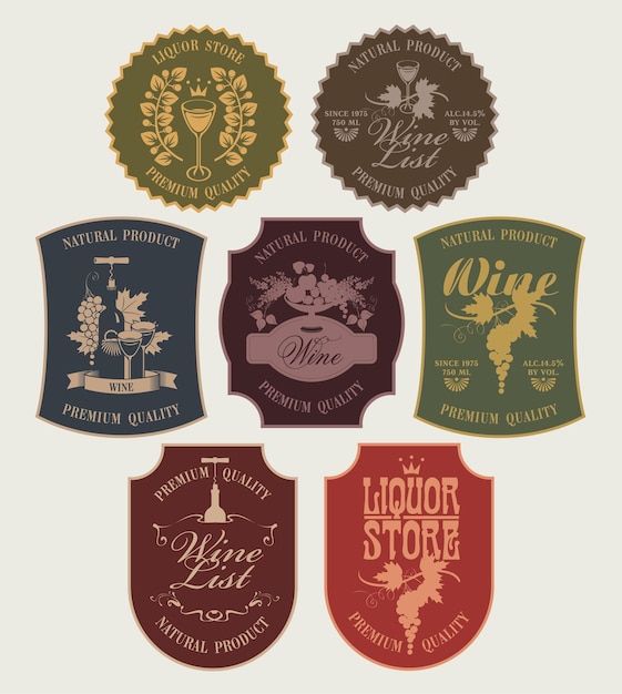 collection of wine labels