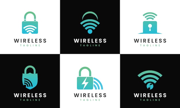 Коллекция дизайна логотипа беспроводной сети
