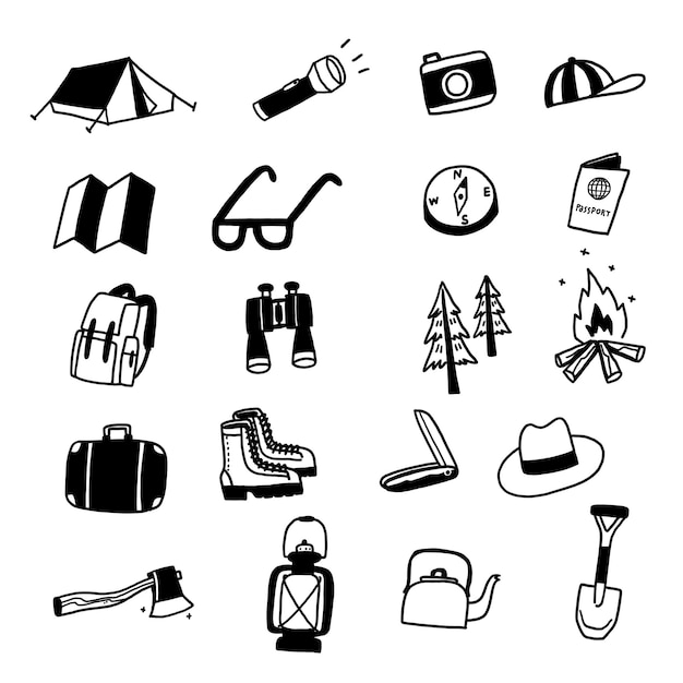 Vector collection with camping elements