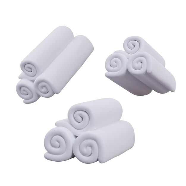 Vector collection with towel rolls in different positions