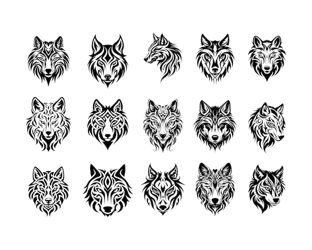 Collection of wolf tattoo designs