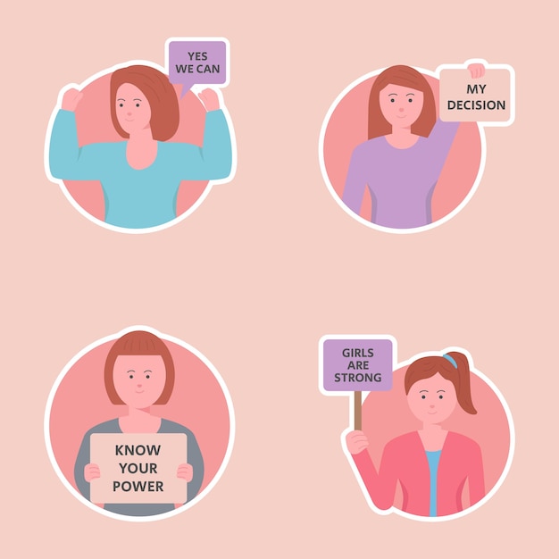 Collection of Women Character Sticker