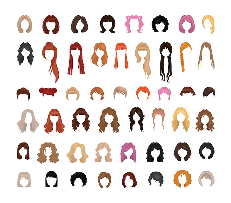 Vector 女性のヘアスタイルのコレクション