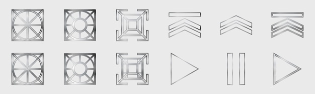 Raccolta di elementi y2k grande raccolta di oggetti geometrici grafici astratti oggetti in stile y2k