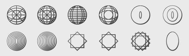 Коллекция элементов Y2K Модные геометрические элементы дизайна украшения для украшения