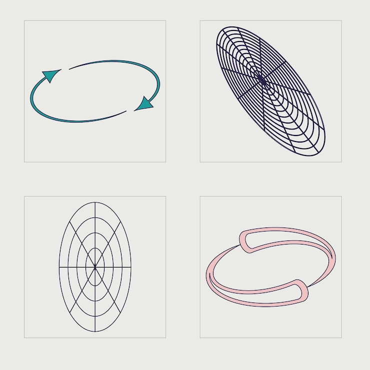 Vector collection of y2k elements trendy geometric postmodern figures templates for notes posters