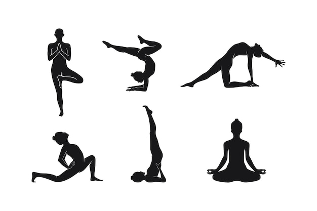 Collection yoga pose illustration