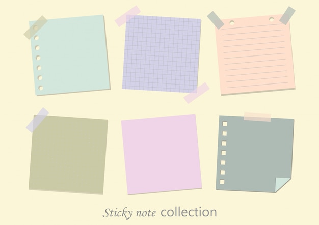 Collections of blank sticky note.