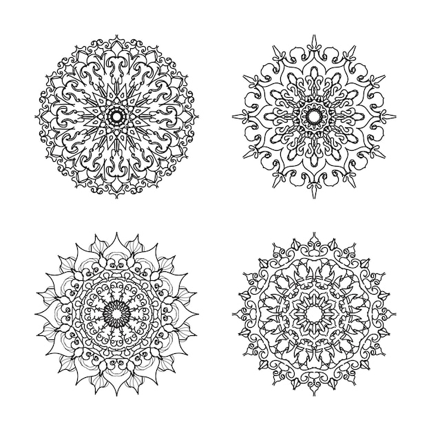 Collections Circular pattern in the form of a mandala for Henna Mehndi tattoos Coloring book page