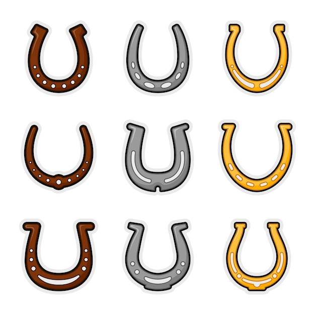 Collections of horseshoe sticker decals