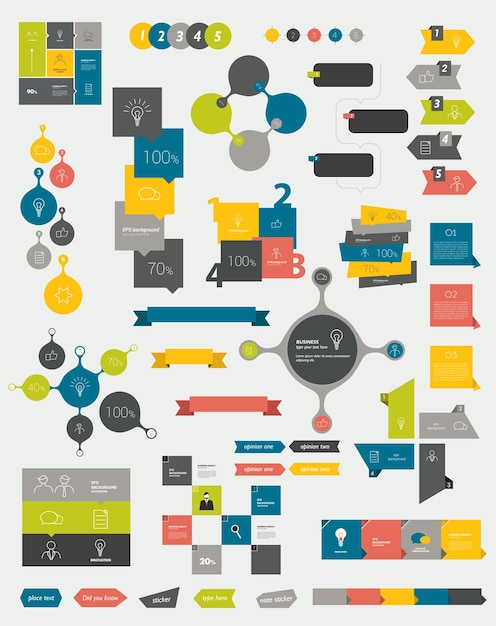 Vector collections of info graphics flat design diagrams.