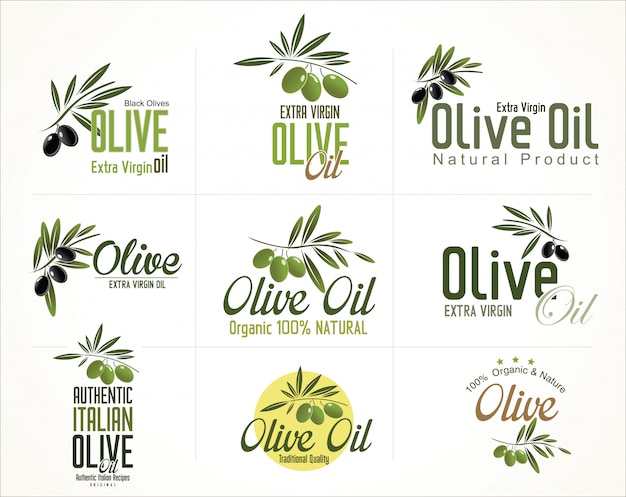 Collections of olive oil labels