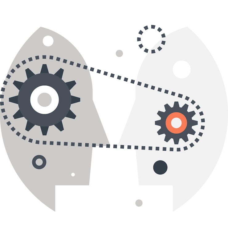 Vector collective intelligence flat web icon concept