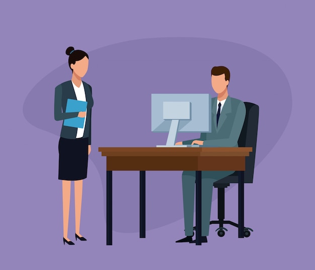 Collega&#39;s bespreken werk