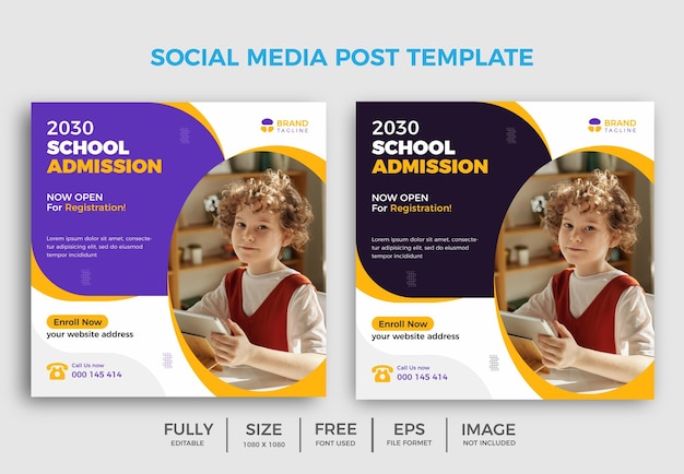 College Admission Social Media Post design Colorful Education Social Media Post Banner