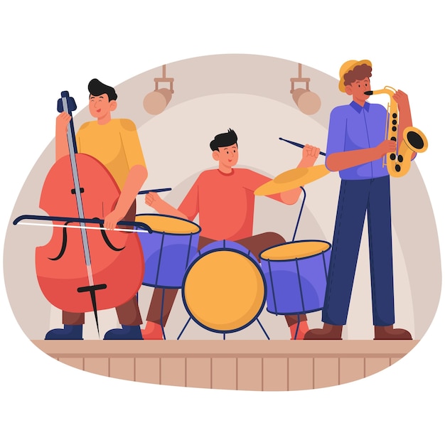 Vector college clubs illustration_music club