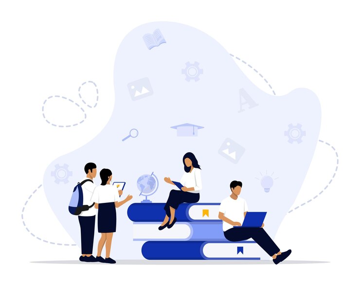 Vector college project concept illustration