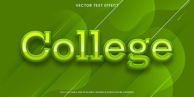 College vector text effect