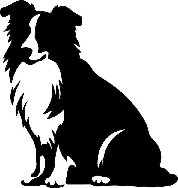 collie black silhouette with transparent background