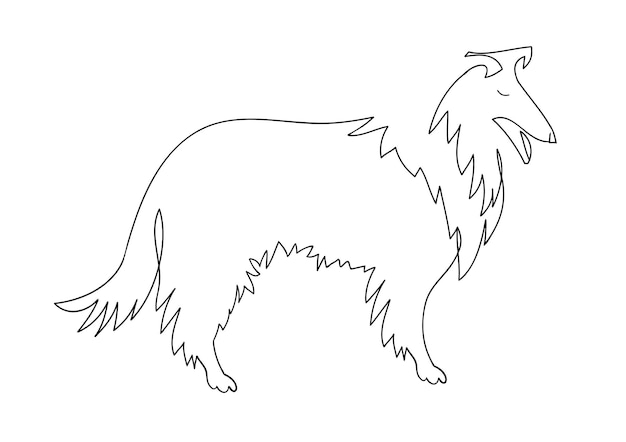 Vector collie vector icon collie silhouette one line for tattoos