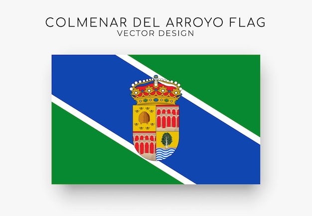 Colmenar del Arroyo flag Detailed flag on white background Vector illustration