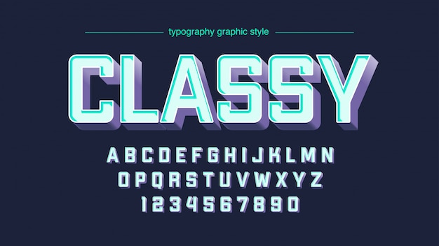 Coloful Blue Purple  Uppercase Artistic Font