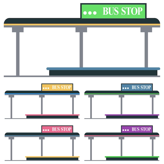 Vector coloful bushalte station element