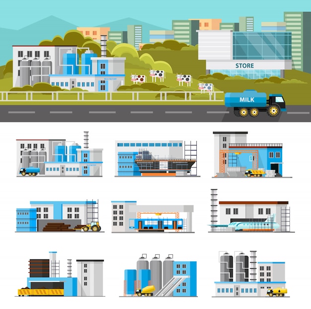 Vector coloful industrial composition